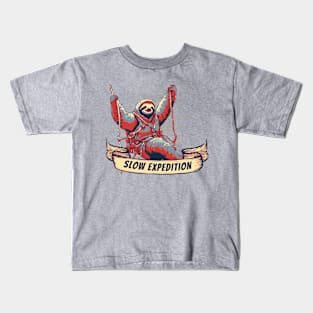 Slow Expedition Funny Sloth Climber Kids T-Shirt